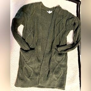 Time and Tru chunky knit hunter green sweater cardigan Size XS (0-2)